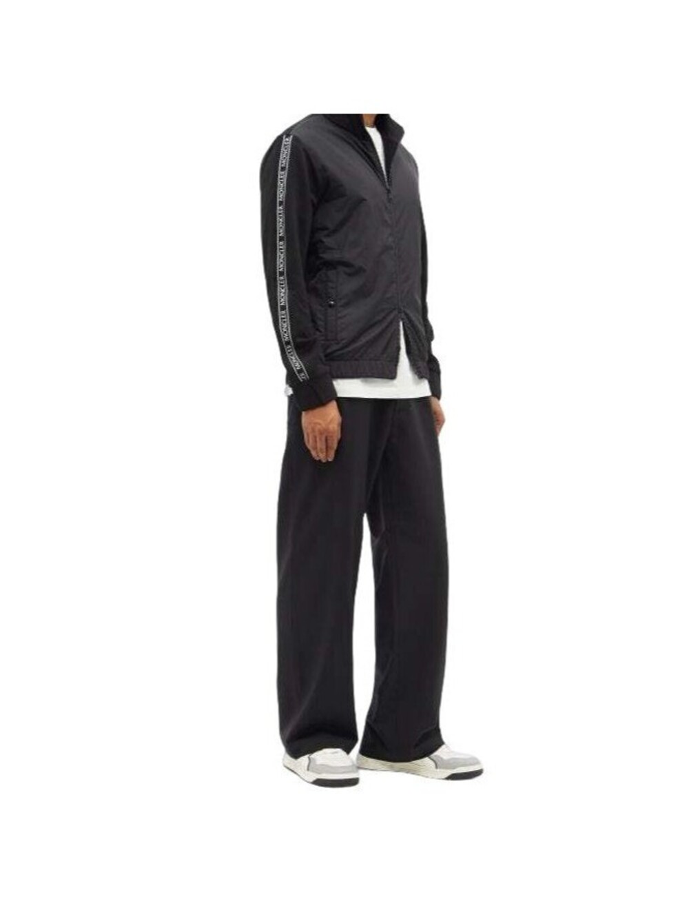 NEW Moncler Logo Tape Cotton Jersey Track Jacket Medium